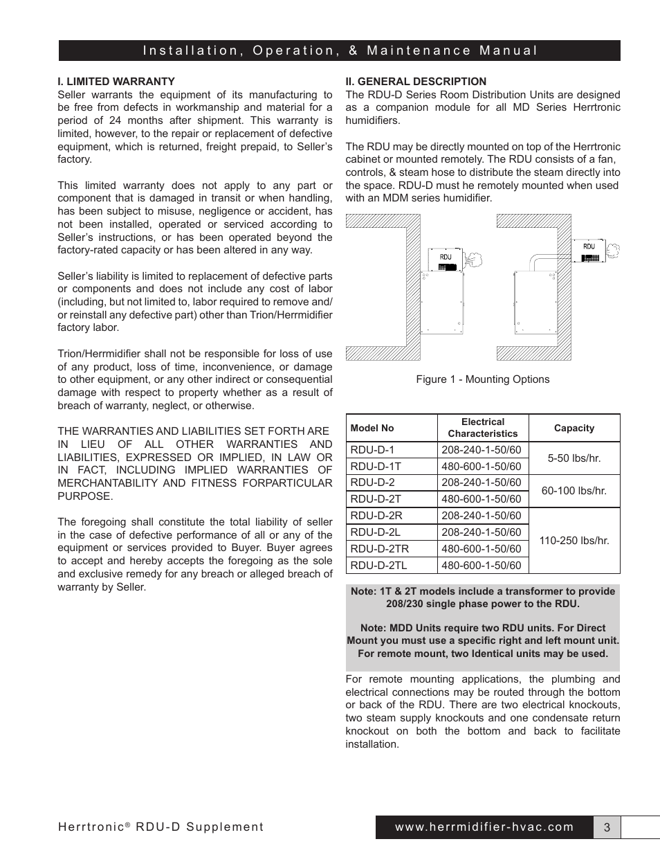Herrmidifier Herrtronic RDU-D User Manual | Page 3 / 14