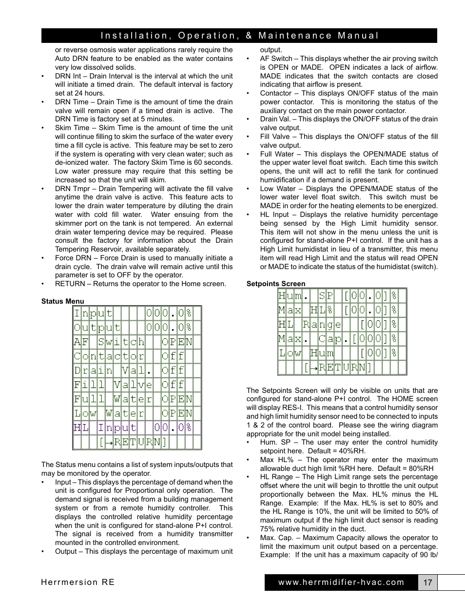 Herrmidifier Herrmersion RE User Manual | Page 17 / 24