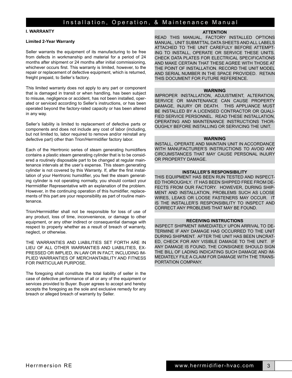 Herrmidifier Herrmersion RE User Manual | Page 3 / 24