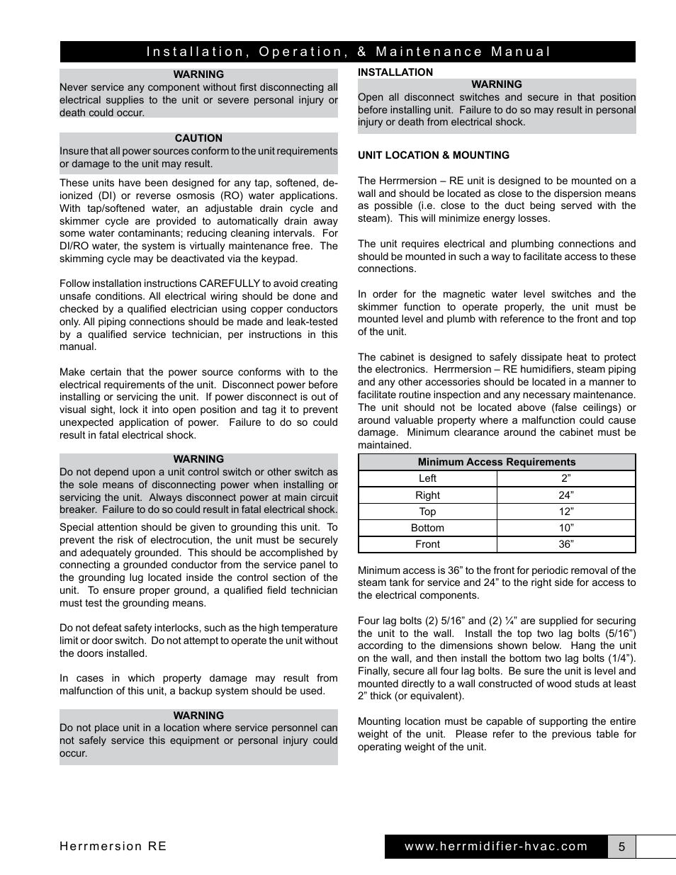 Herrmidifier Herrmersion RE User Manual | Page 5 / 24