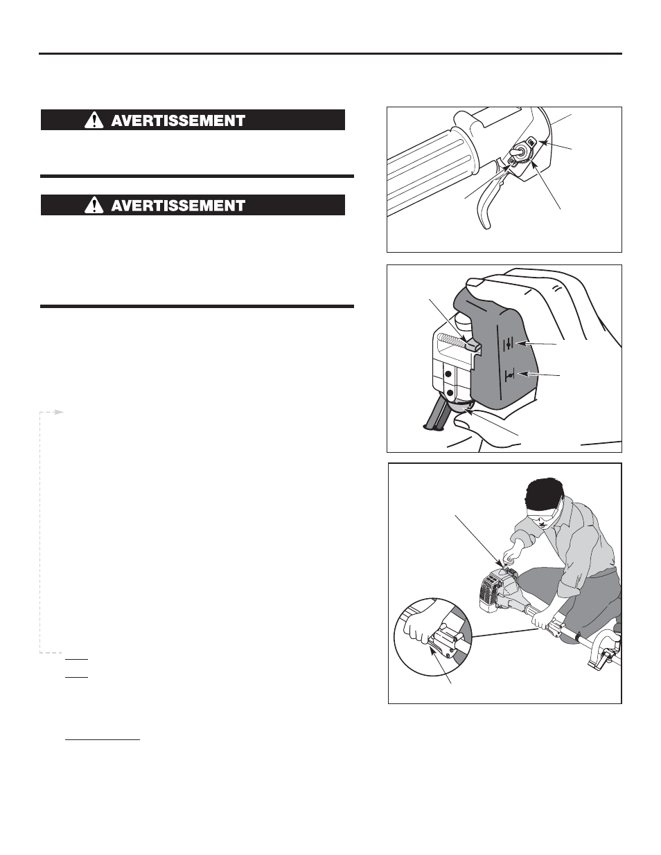 Fonctionnement, Instructions d’arrét, Instructions de démarrage | Cub Cadet CC3075 User Manual | Page 33 / 72