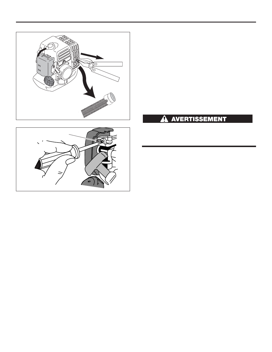 Entretien (suite), Réglage du carburateur, Vérification du mélange de carburant | Nettoyage du filtre à air, Réglage de la vis de réglage de ralenti | Cub Cadet CC3075 User Manual | Page 40 / 72