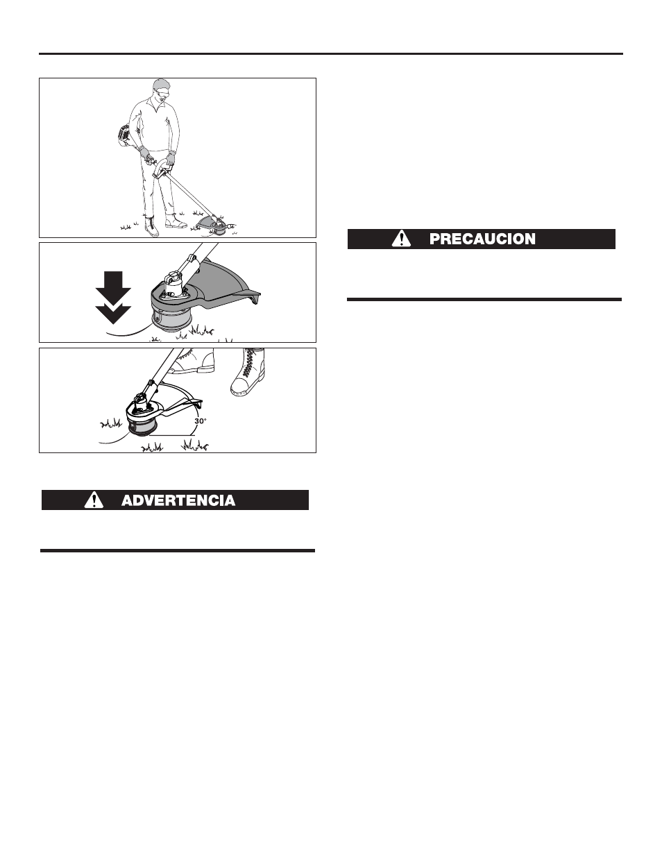 Operación (continuación), Como sostener el recortador, Ajuste de la longitud de al linea de corte | Recorte decorativo | Cub Cadet CC3075 User Manual | Page 59 / 72