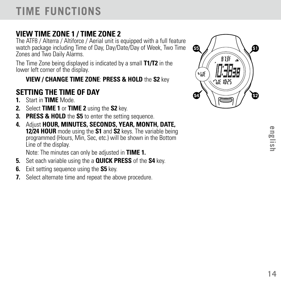 Time functions | Highgear Aerial User Manual | Page 15 / 40