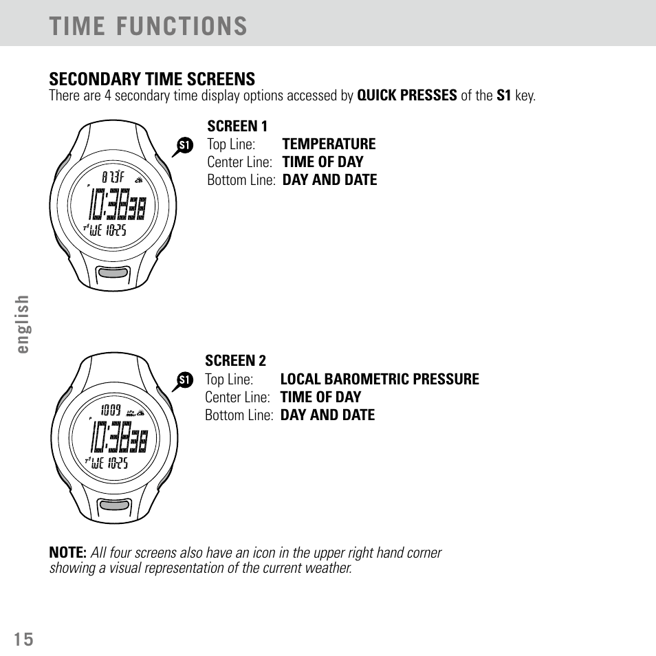 Time functions | Highgear Aerial User Manual | Page 16 / 40