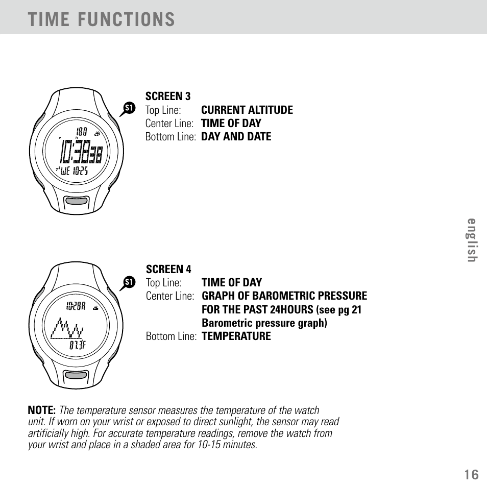 Time functions | Highgear Aerial User Manual | Page 17 / 40