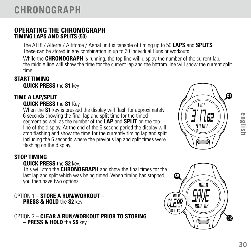 Chronograph | Highgear Aerial User Manual | Page 31 / 40