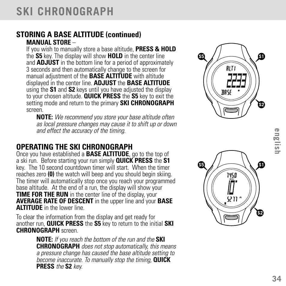 Ski chronograph | Highgear Aerial User Manual | Page 35 / 40