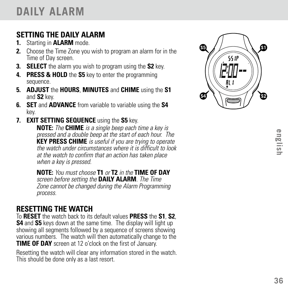 Daily alarm | Highgear Aerial User Manual | Page 37 / 40