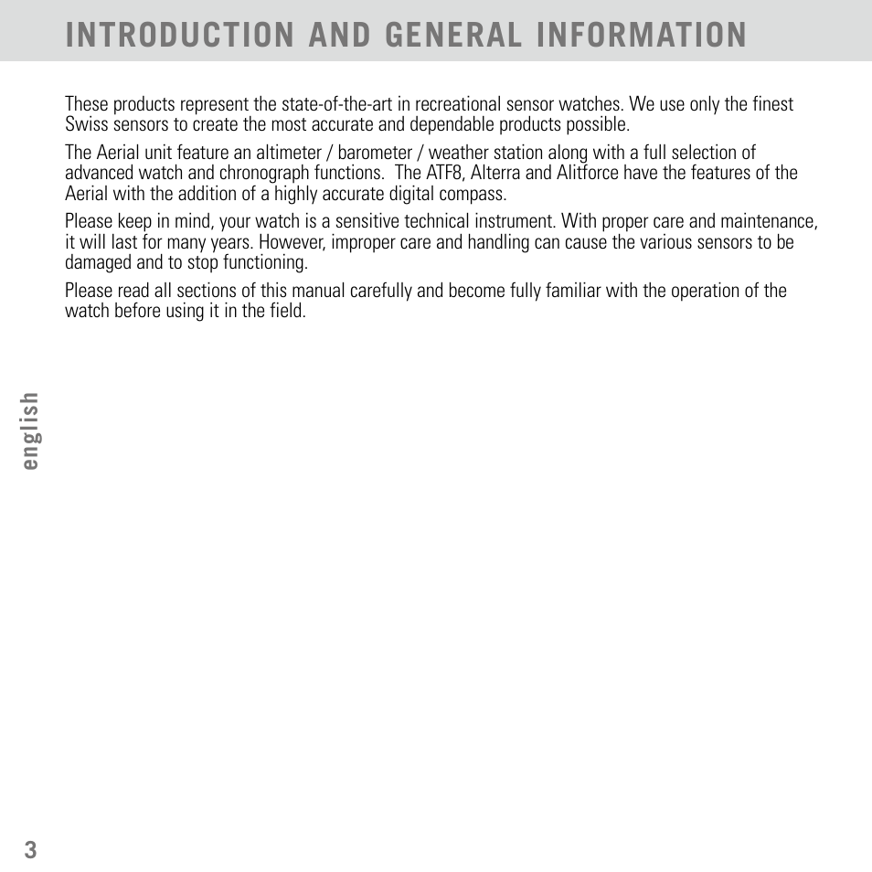 Introduction and general information | Highgear Aerial User Manual | Page 4 / 40