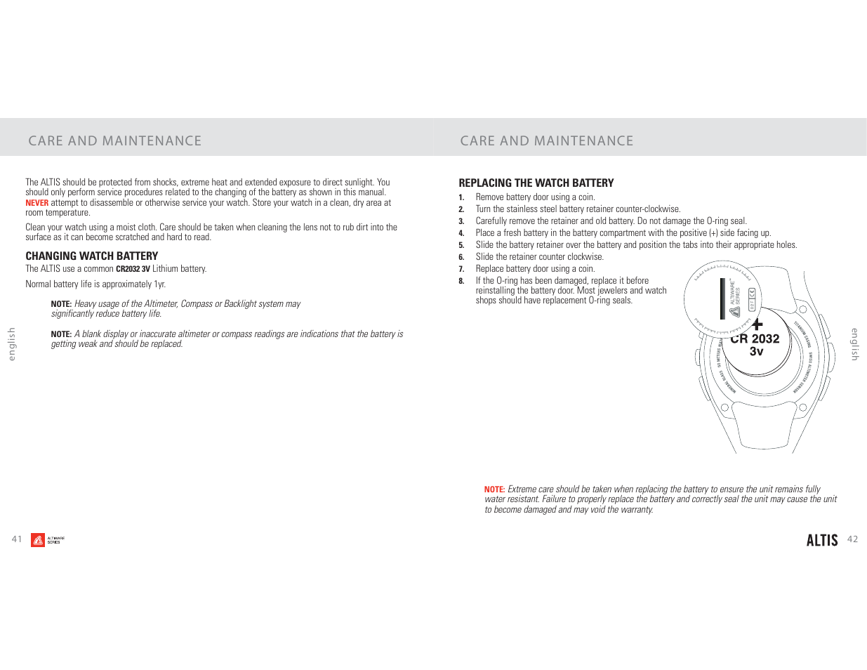 Care and maintenance | Highgear Altis User Manual | Page 22 / 23