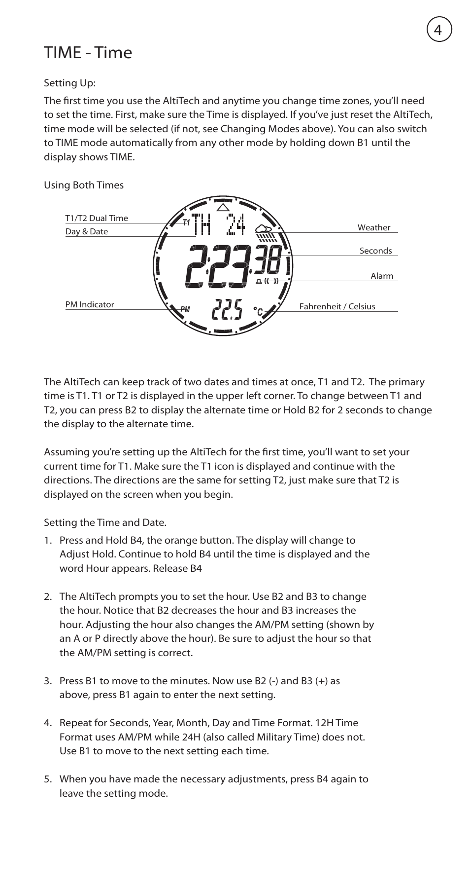 Time - time | Highgear AltiTech 1 User Manual | Page 5 / 13