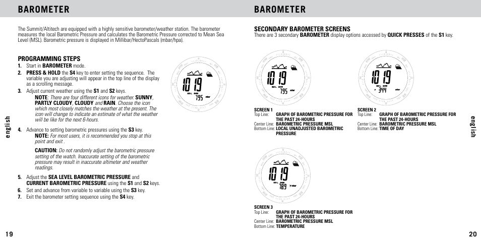 Barometer | Highgear AltiTech 2 User Manual | Page 11 / 20