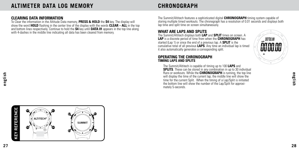 Chronograph | Highgear AltiTech 2 User Manual | Page 15 / 20