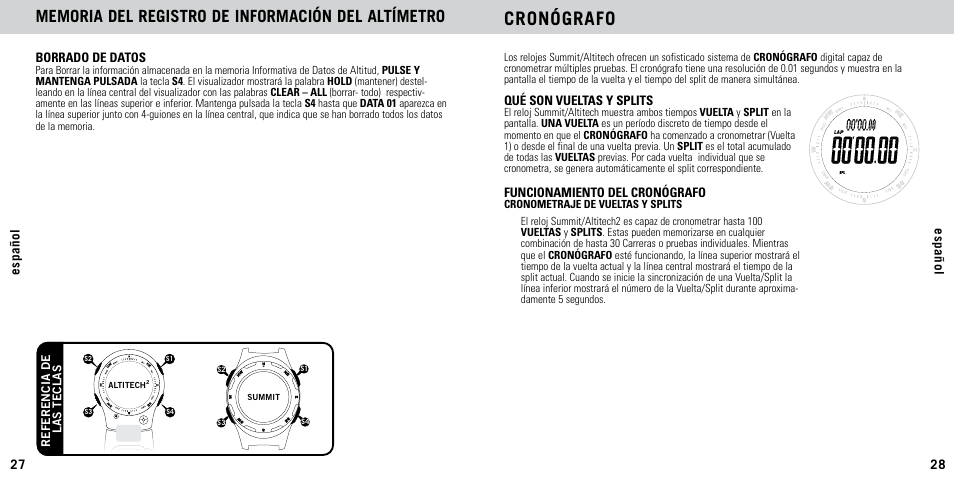 Cronógrafo | Highgear AltiTech 2 User Manual | Page 15 / 20