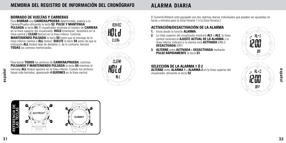 Alarma diaria | Highgear AltiTech 2 User Manual | Page 17 / 20
