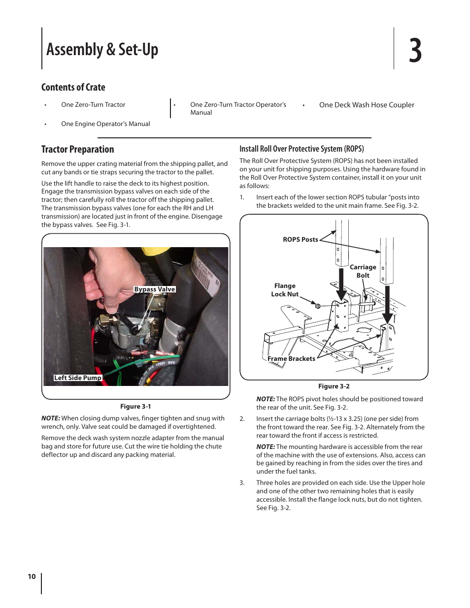 Assembly & set-up, Contents of crate, Tractor preparation | Cub Cadet S6031 User Manual | Page 10 / 48