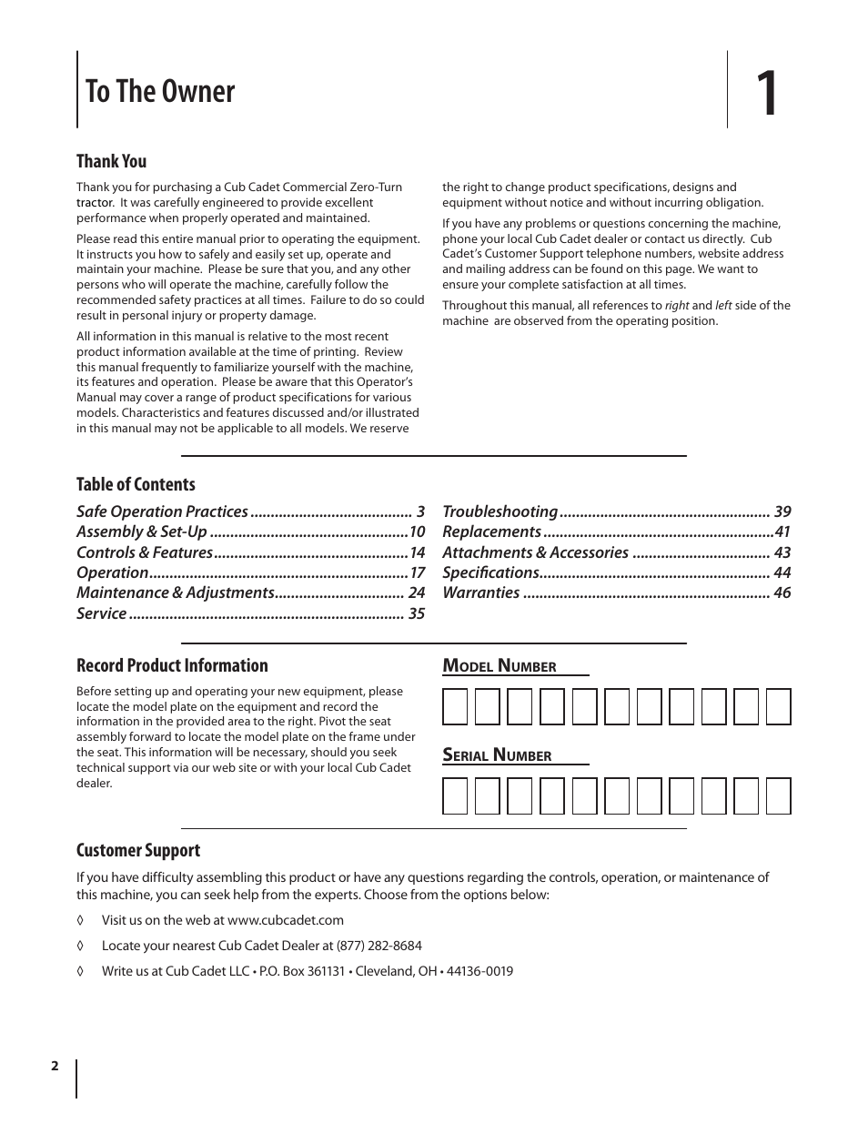 Cub Cadet S6031 User Manual | Page 2 / 48