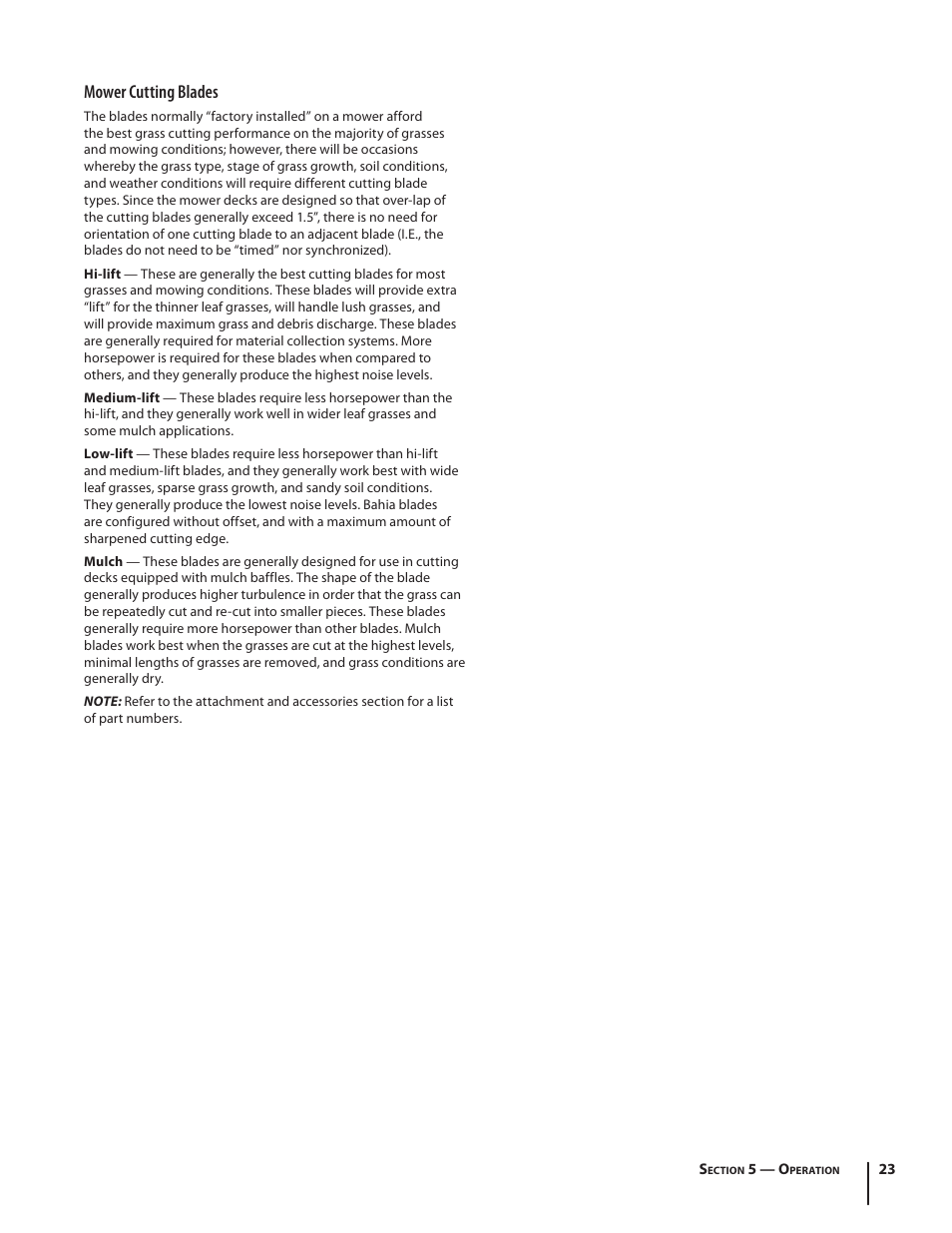 Mower cutting blades | Cub Cadet S6031 User Manual | Page 23 / 48