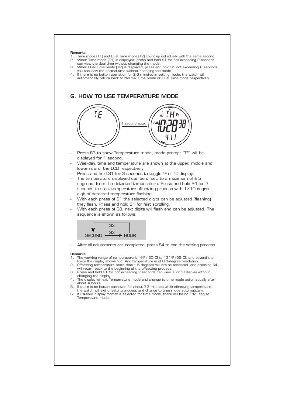 G. how to use temperature mode | Highgear CompassHi User Manual | Page 6 / 10