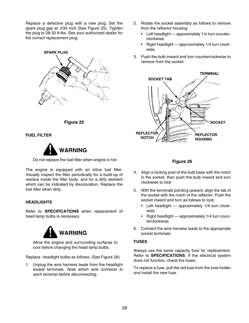 Warning | Cub Cadet 2166 User Manual | Page 29 / 60