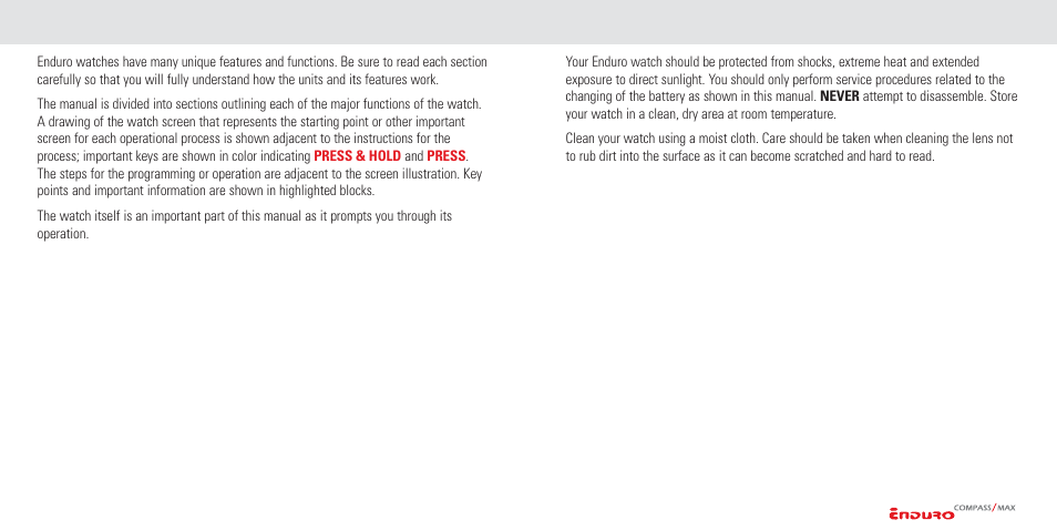 How to use this manual, Care & maintenance | Highgear Enduro Compass User Manual | Page 4 / 19