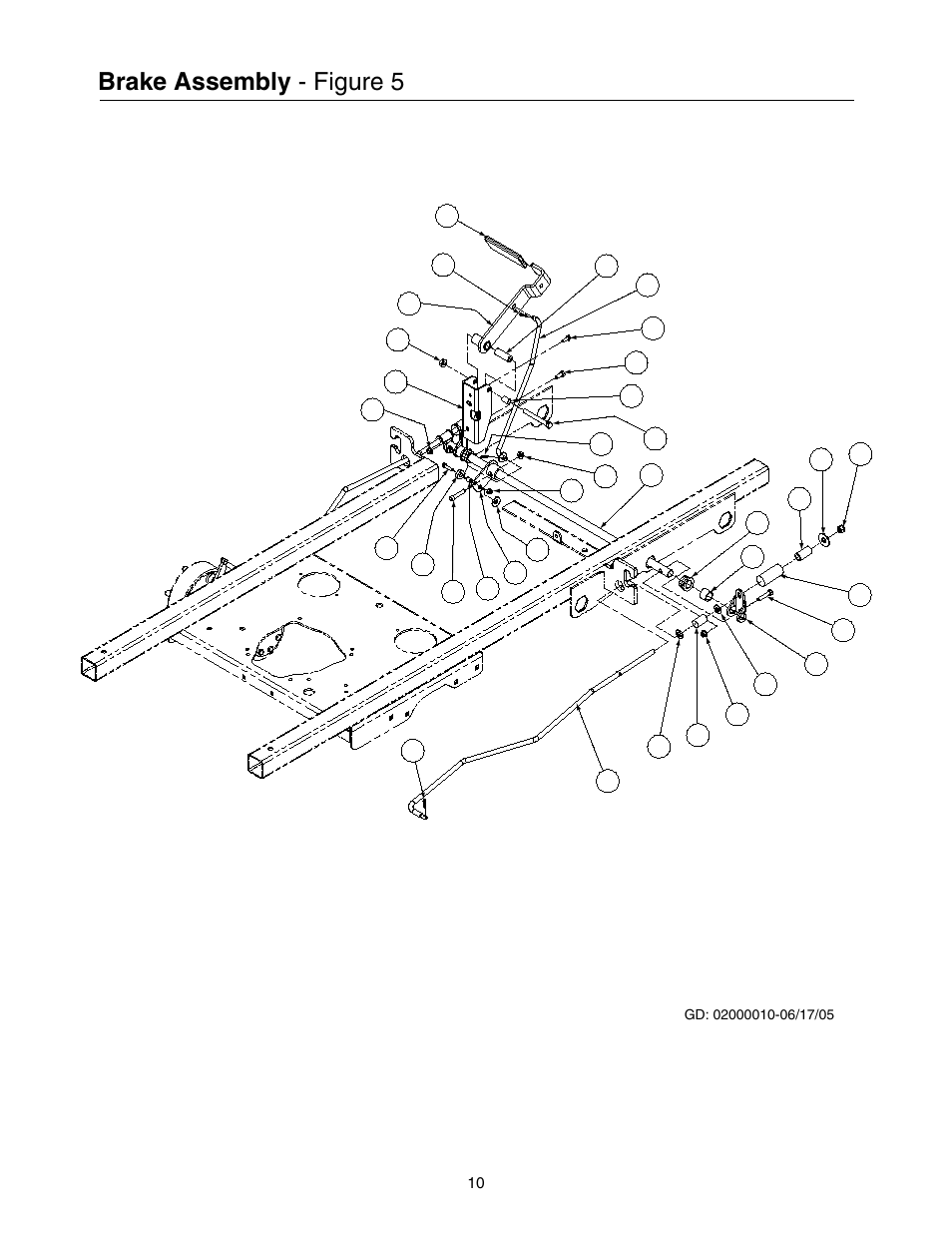 Brake assembly - figure 5 | Cub Cadet Lawn Mower User Manual | Page 10 / 28