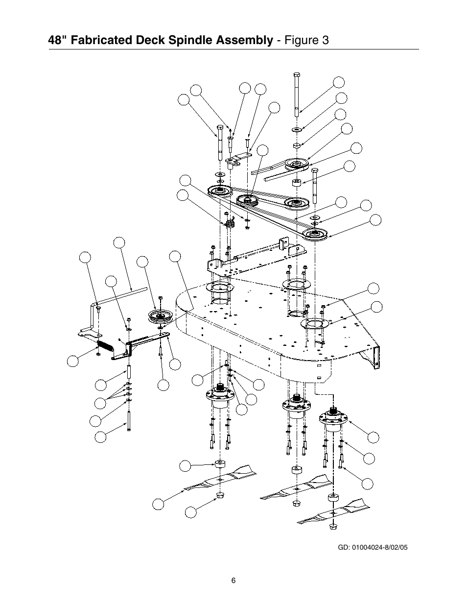48" fabricated deck spindle assembly - figure 3 | Cub Cadet Lawn Mower User Manual | Page 6 / 28