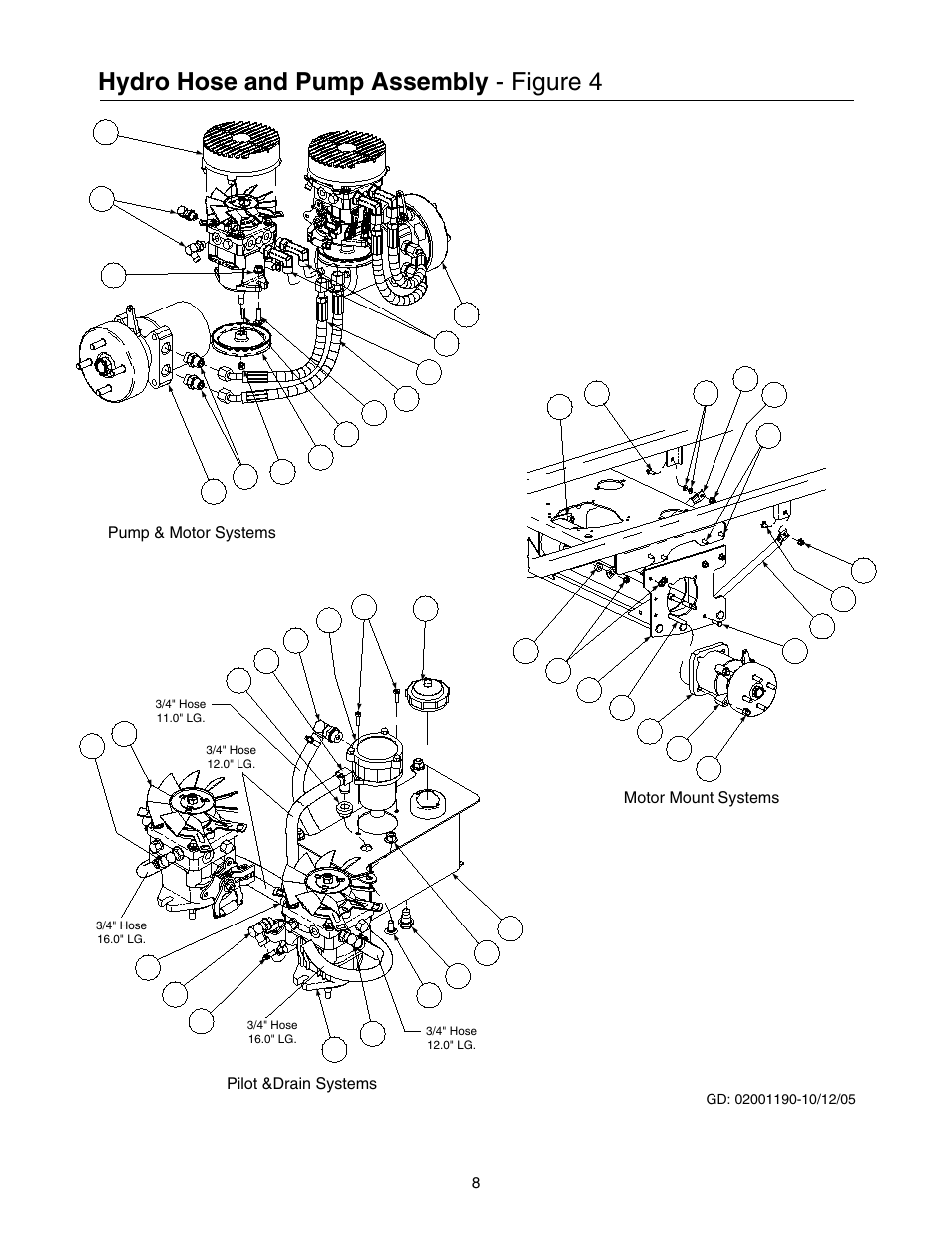 Hydro hose and pump assembly - figure 4 | Cub Cadet Lawn Mower User Manual | Page 8 / 28