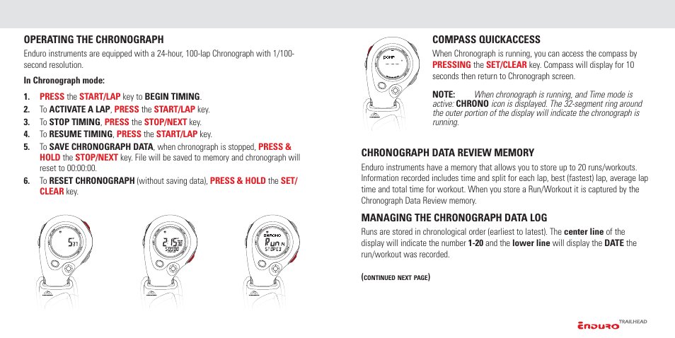 Operating the instrument | Highgear Enduro TrailHead User Manual | Page 15 / 19