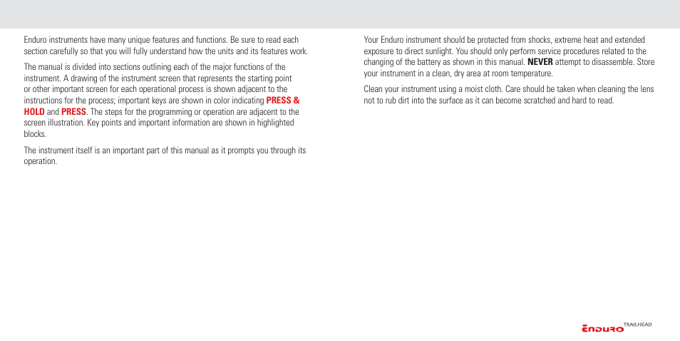 How to use this manual, Care & maintenance | Highgear Enduro TrailHead User Manual | Page 4 / 19