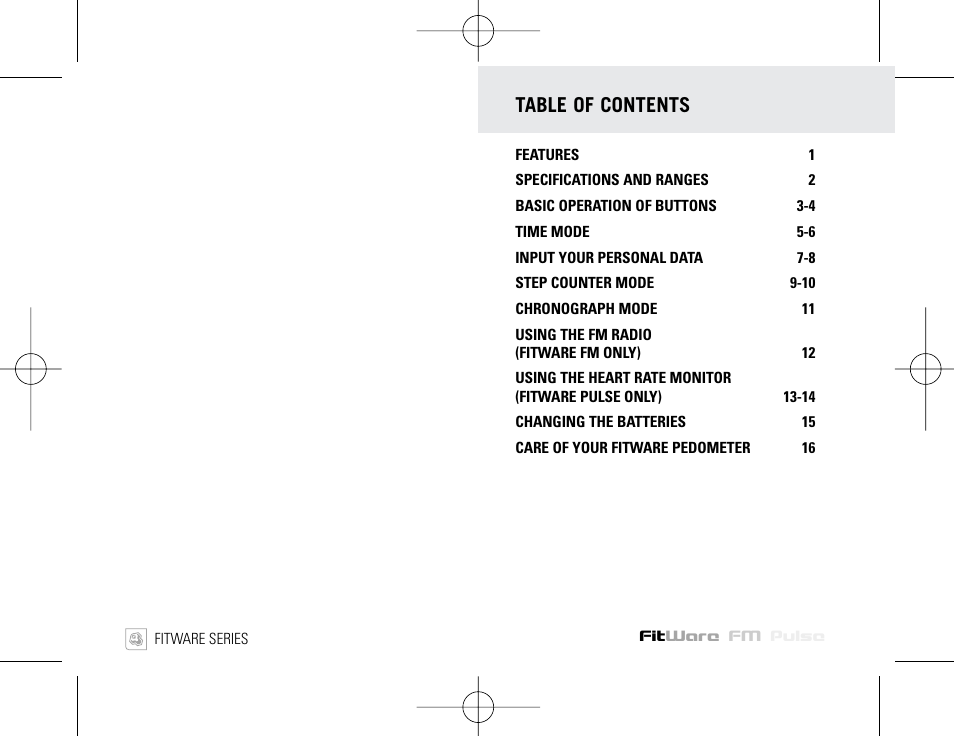 Highgear FitWare User Manual | Page 2 / 11