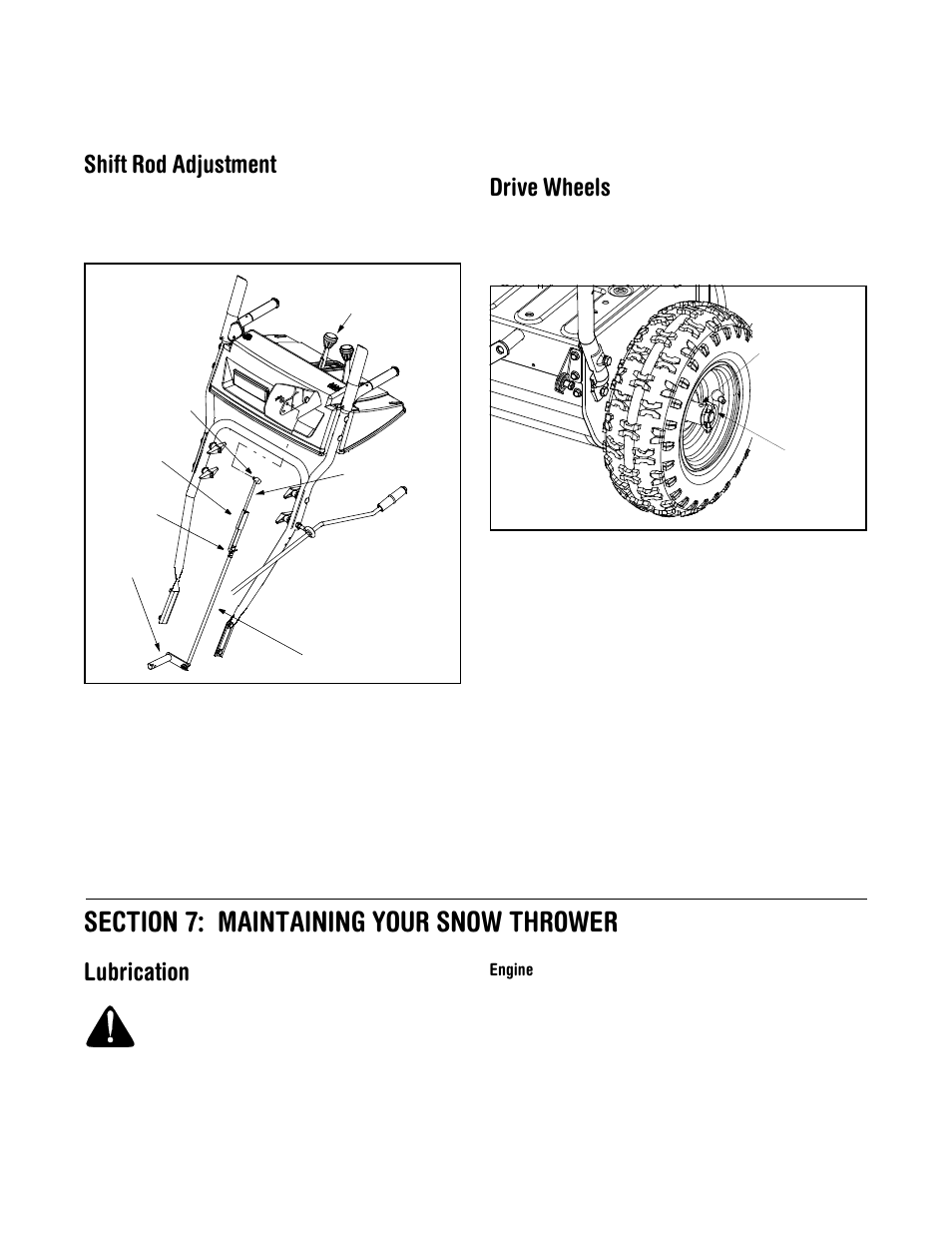 Shift rod adjustment, Drive wheels, Lubrication | Cub Cadet 522 WE User Manual | Page 11 / 28