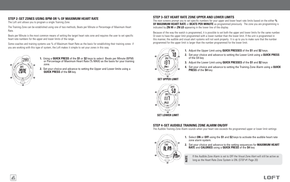 Loft, Chronograph/heart rate monitor functions | Highgear Loft User Manual | Page 13 / 19