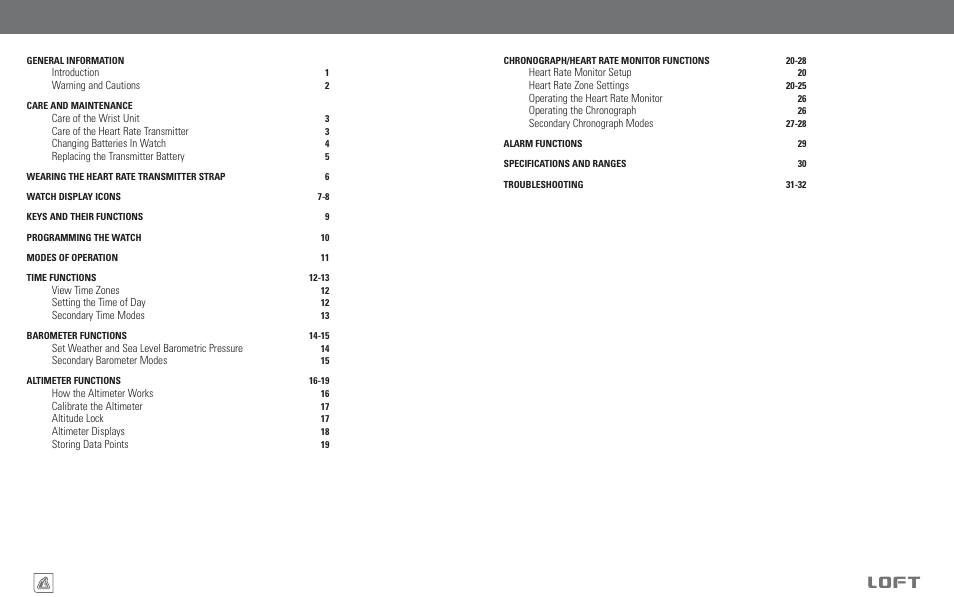 Highgear Loft User Manual | Page 2 / 19