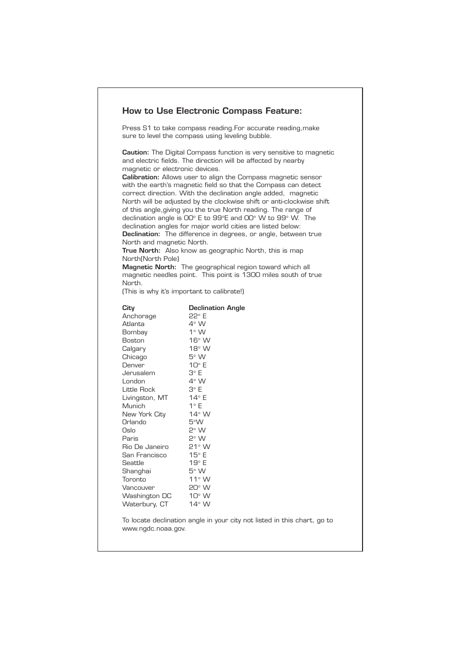 How to use electronic compass feature | Highgear TechTrail 3 User Manual | Page 6 / 9