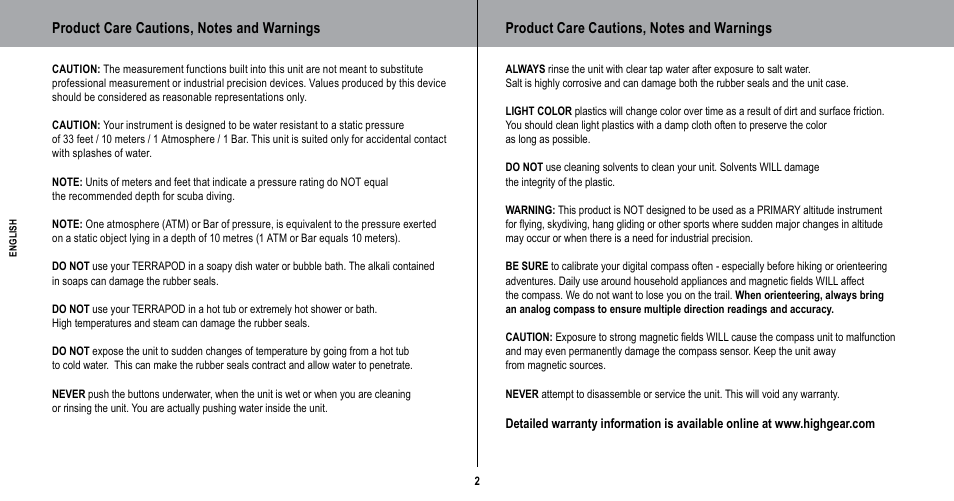 Highgear TerraPod User Manual | Page 3 / 11