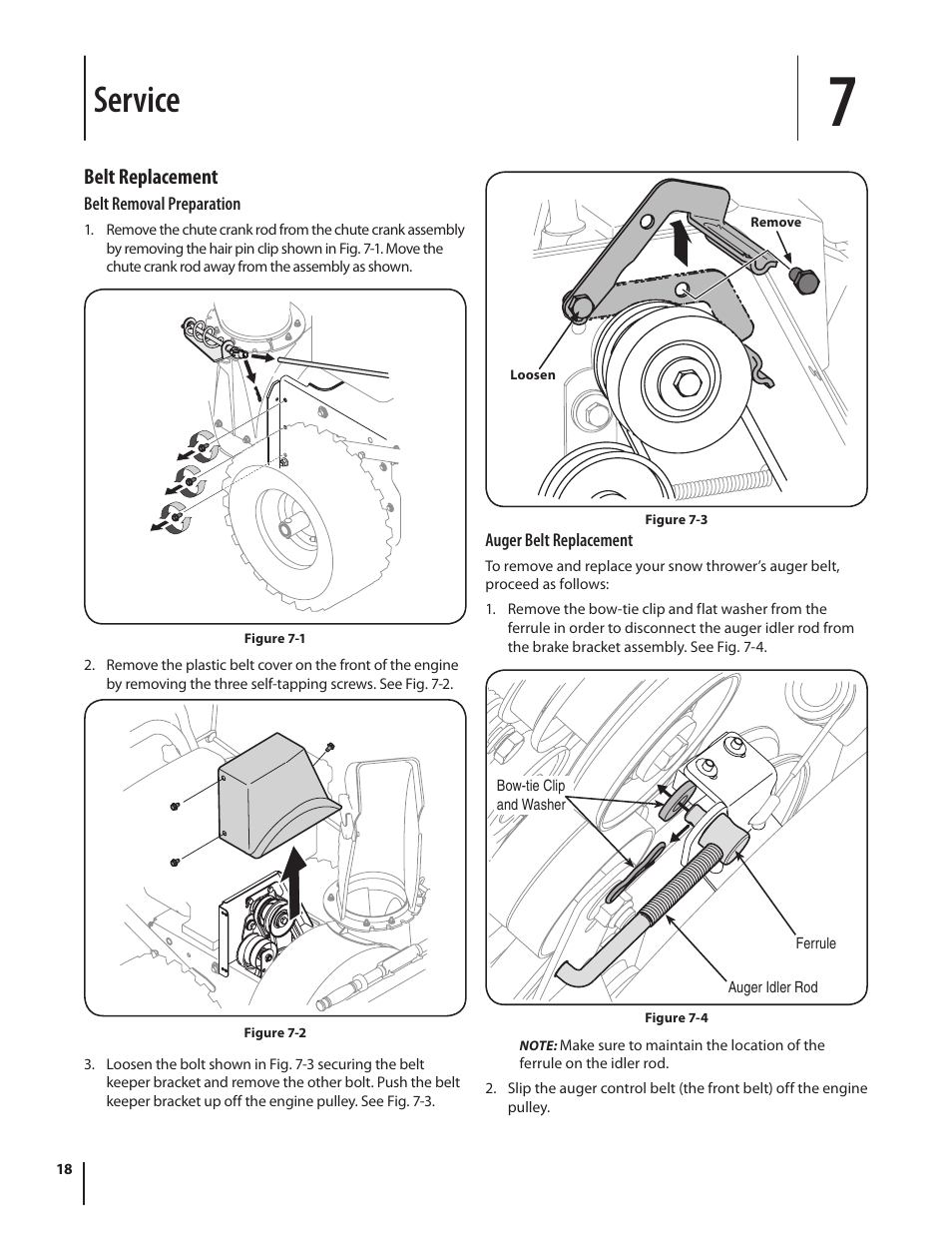 Service | Cub Cadet TWO STAGE SNOW THROWER 930 SWE User Manual | Page 18 / 28