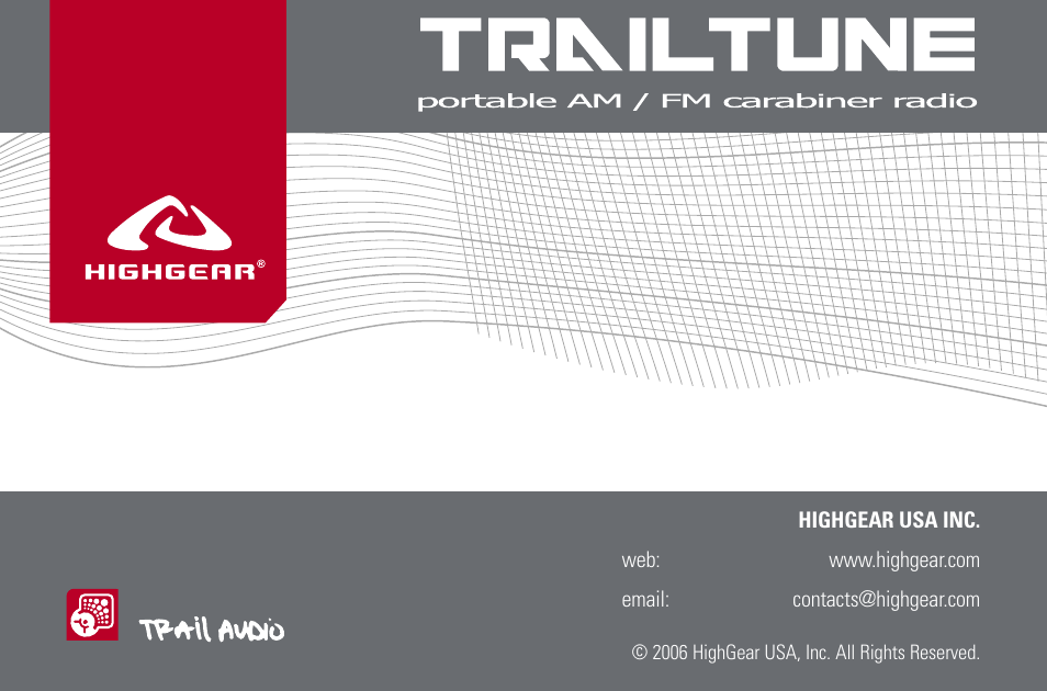 Highgear TrailTune User Manual | Page 13 / 13