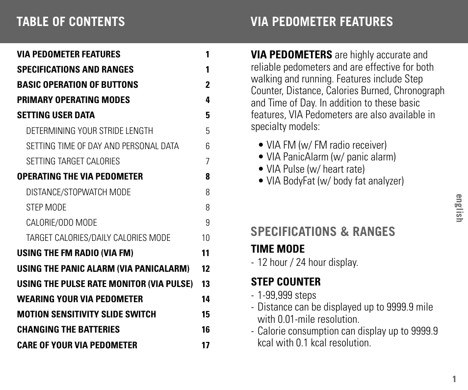 Highgear VIA User Manual | Page 2 / 11