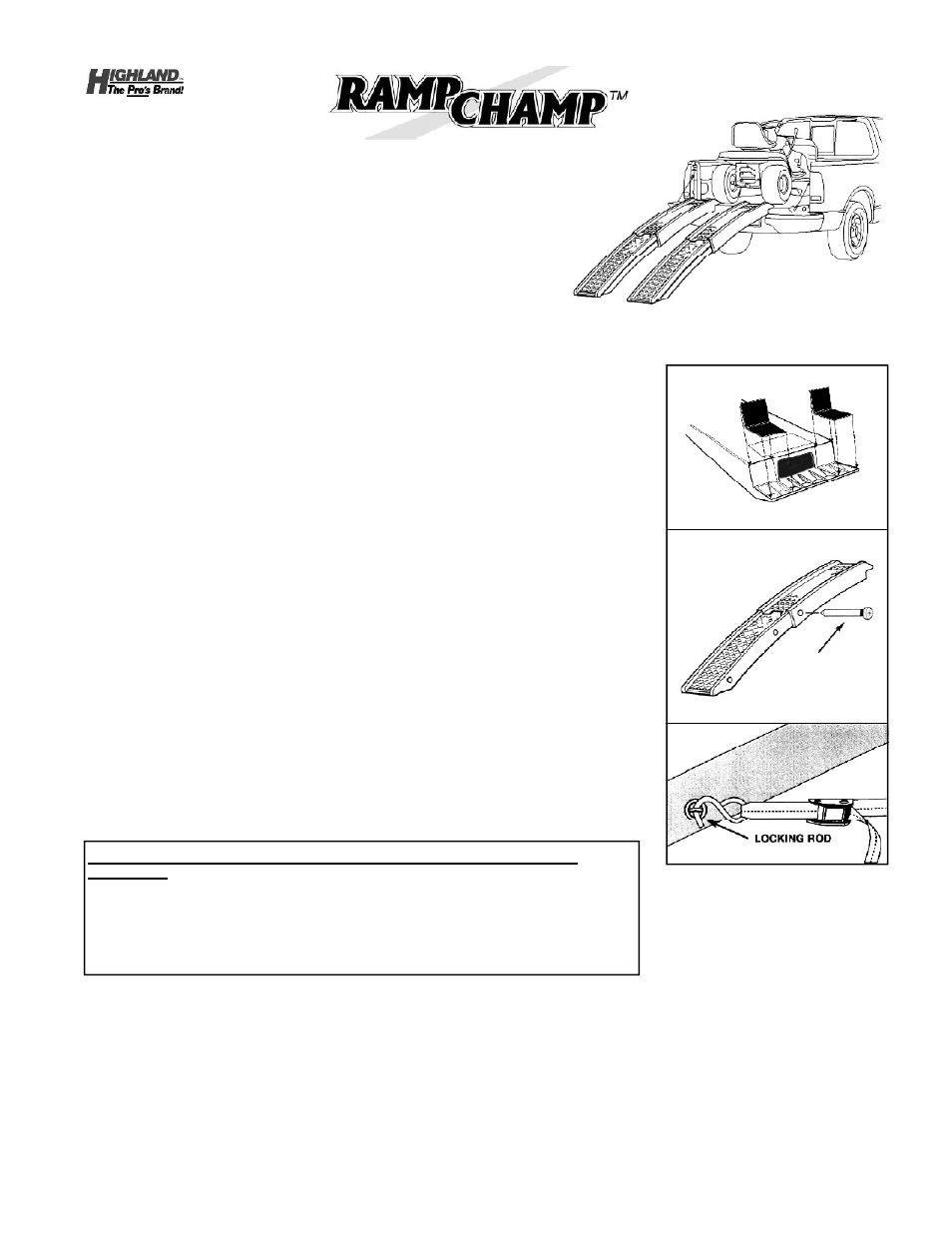 Highland 11201 User Manual | 1 page