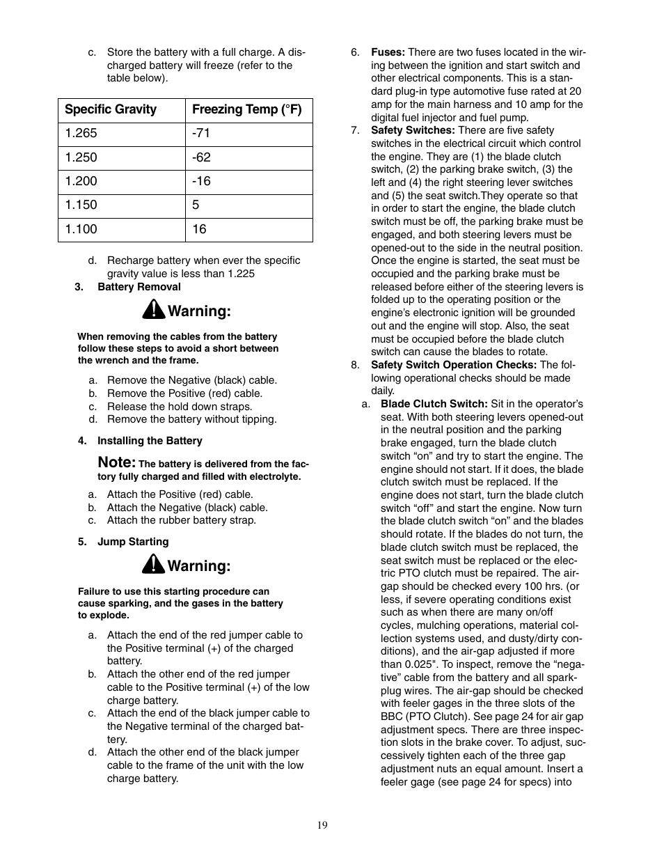 Warning | Cub Cadet 60-inch & 72-inch Fabricated Deck User Manual | Page 19 / 32