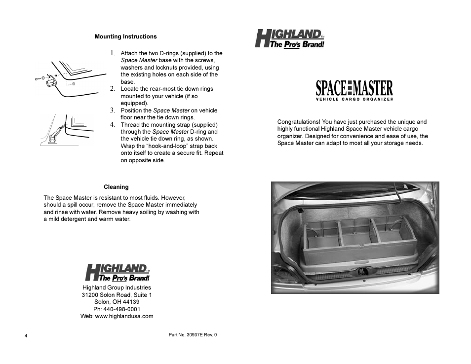 Highland 19800 User Manual | 2 pages