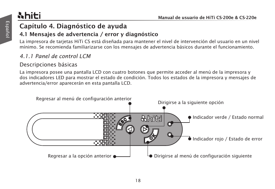 Capítulo 4. diagnóstico de ayuda | HiTi CS-200e User Manual | Page 104 / 113