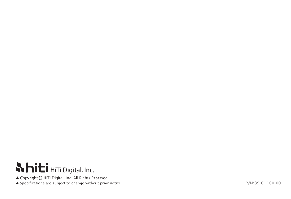 封底-01, Hiti digital, inc | HiTi CS-200e User Manual | Page 113 / 113