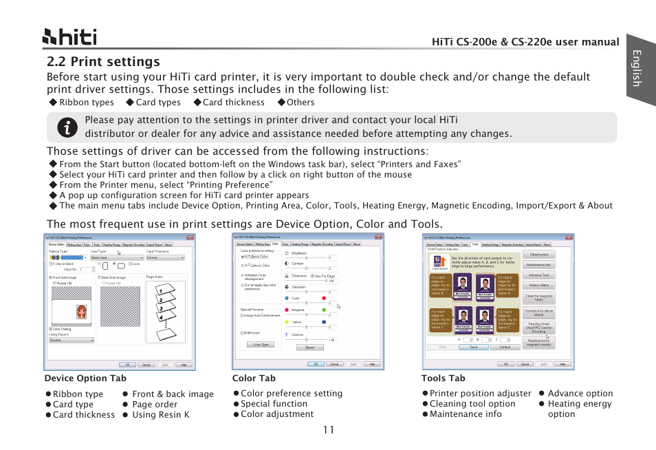 2 print settings | HiTi CS-200e User Manual | Page 13 / 113