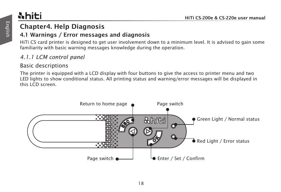 Chapter4. help diagnosis | HiTi CS-200e User Manual | Page 20 / 113