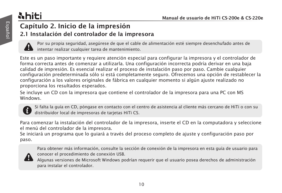 Capítulo 2. inicio de la impresión | HiTi CS-200e User Manual | Page 96 / 113