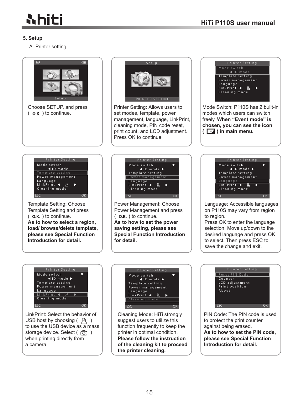 Hiti p110s user manual | HiTi P110 User Manual | Page 17 / 32