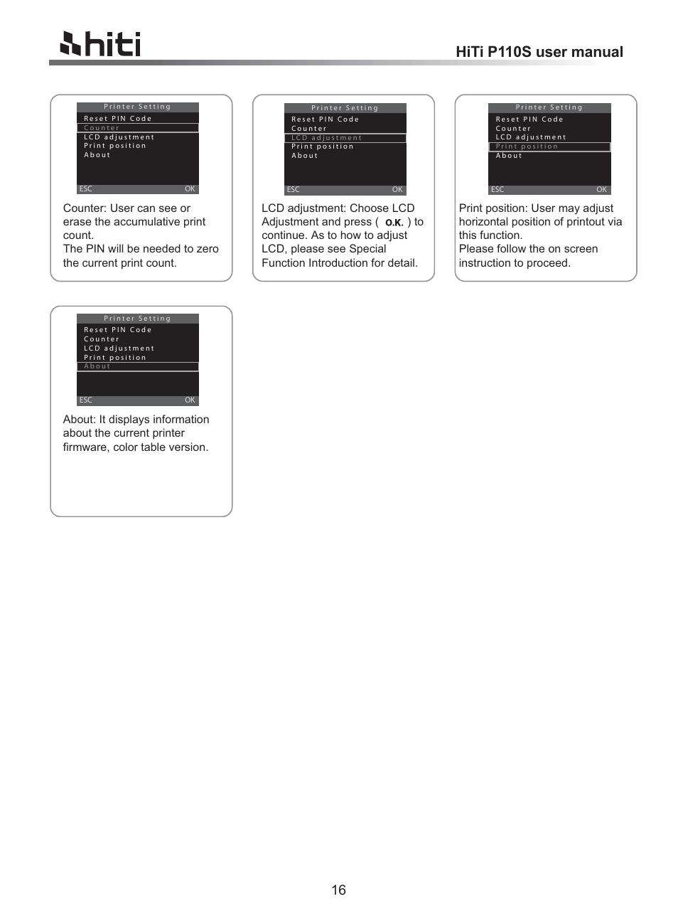 Hiti p110s user manual | HiTi P110 User Manual | Page 18 / 32